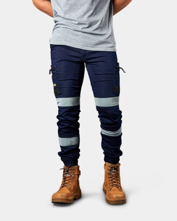 BISLEY FLEX & MOVE™ STRETCH DENIM CARGO REFLECTIVE CUFFED PANT - Image 2