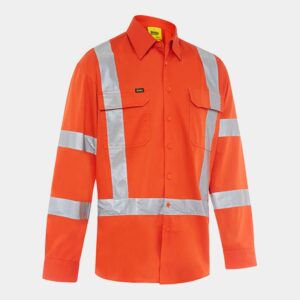 BISLEY HI VIS 3M TAPED X-BACK LIGHTWEIGHT DRILL SHIRT