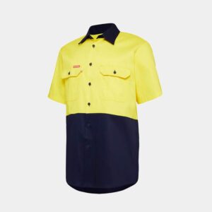 HARD YAKKA LIGHTWEIGHT HI VIS TWO TONE SHORT SLEEVE SHIRT