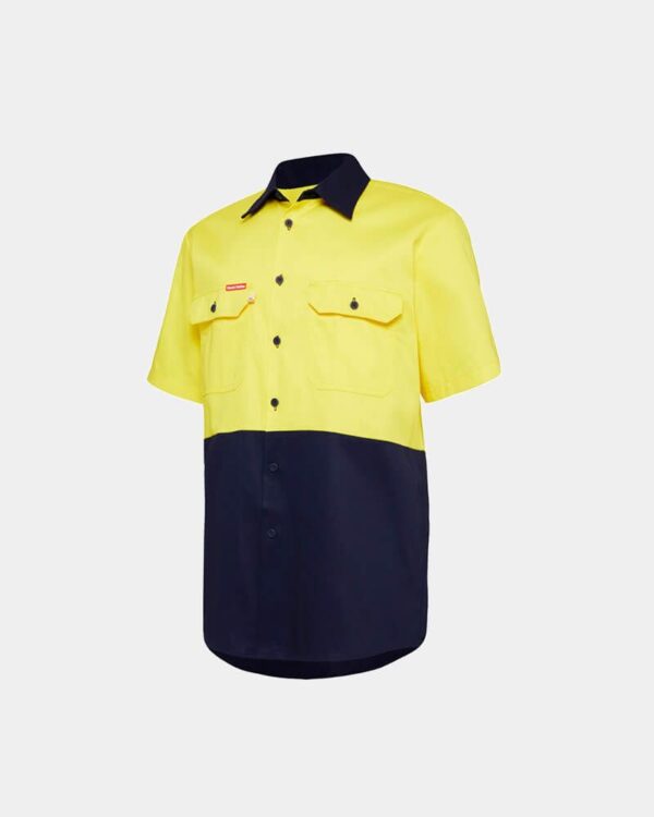 HARD YAKKA LIGHTWEIGHT HI VIS TWO TONE SHORT SLEEVE SHIRT