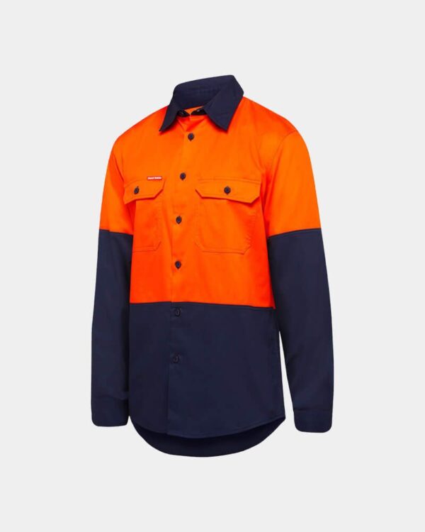 HARD YAKKA HI VIS CORE VENTED LONG SLEEVE SHIRT